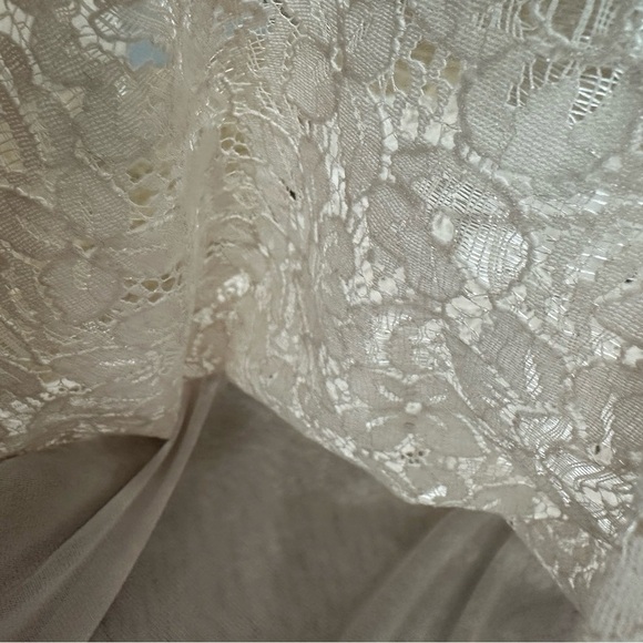 WHBM Lace Cap Sleeve Top Small | Floral Overlay | Lined - Picture 7 of 11